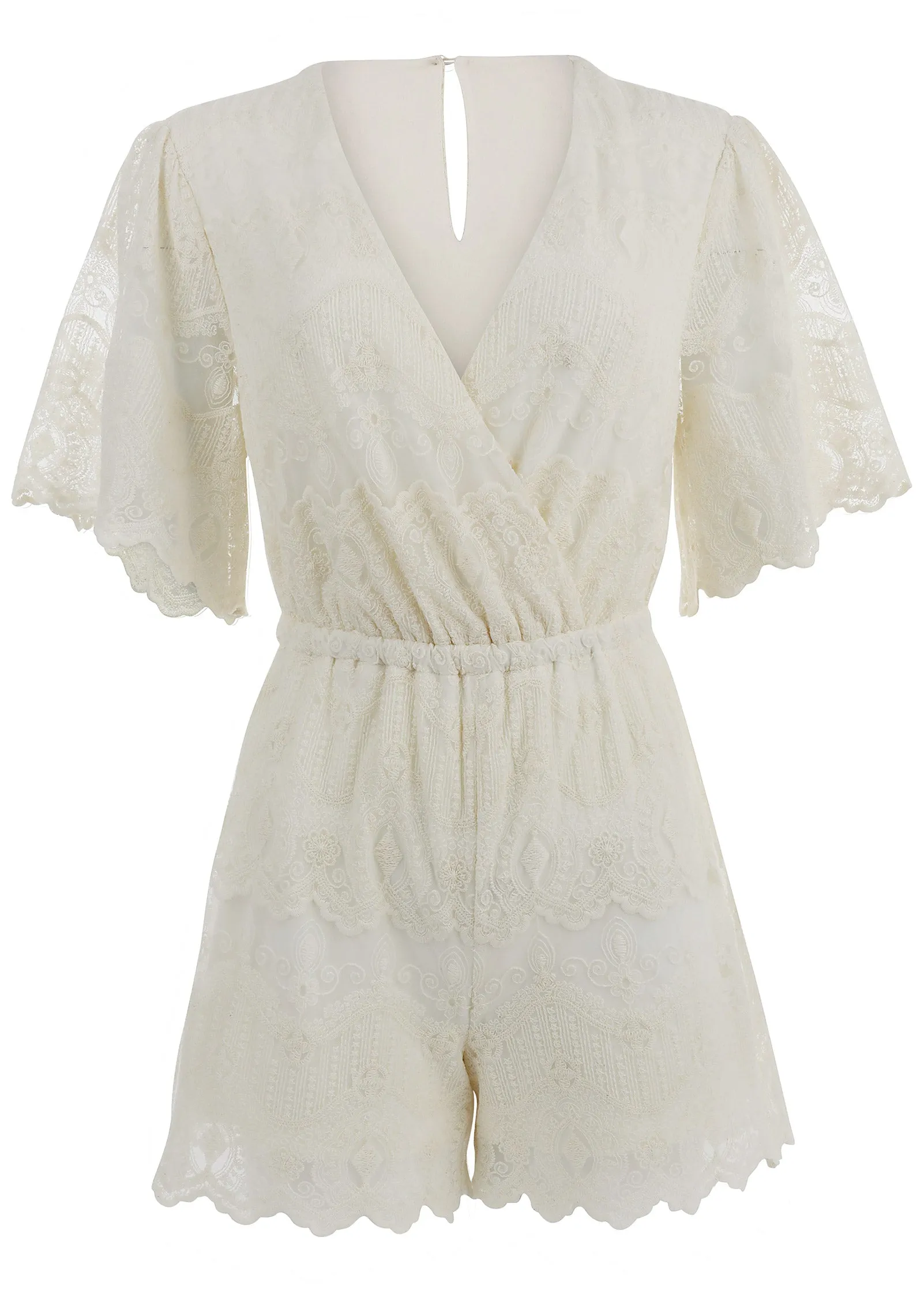 Lace Romper - Cream