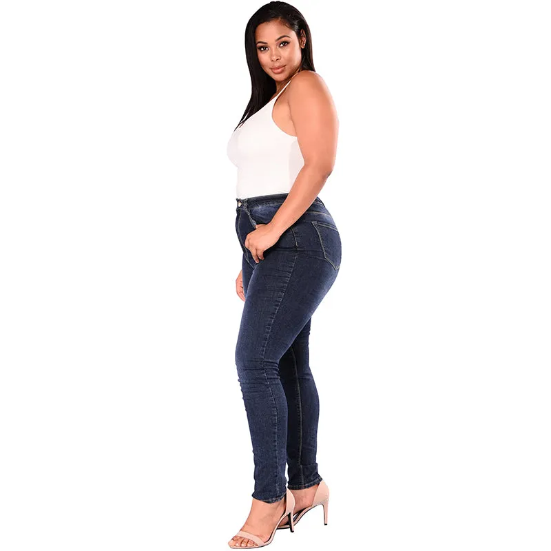 Leggings Blue Denim Skinny Stretch Bodycon Slim Jeans