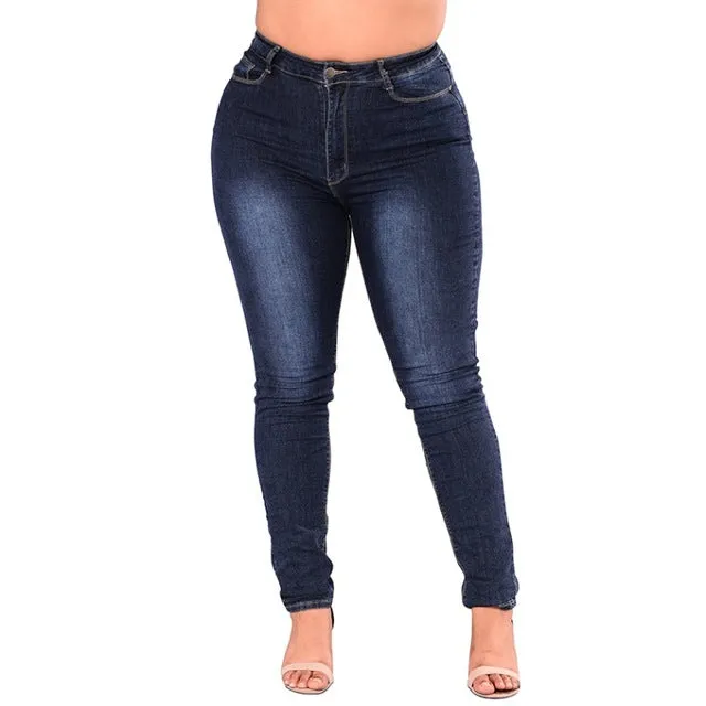 Leggings Blue Denim Skinny Stretch Bodycon Slim Jeans