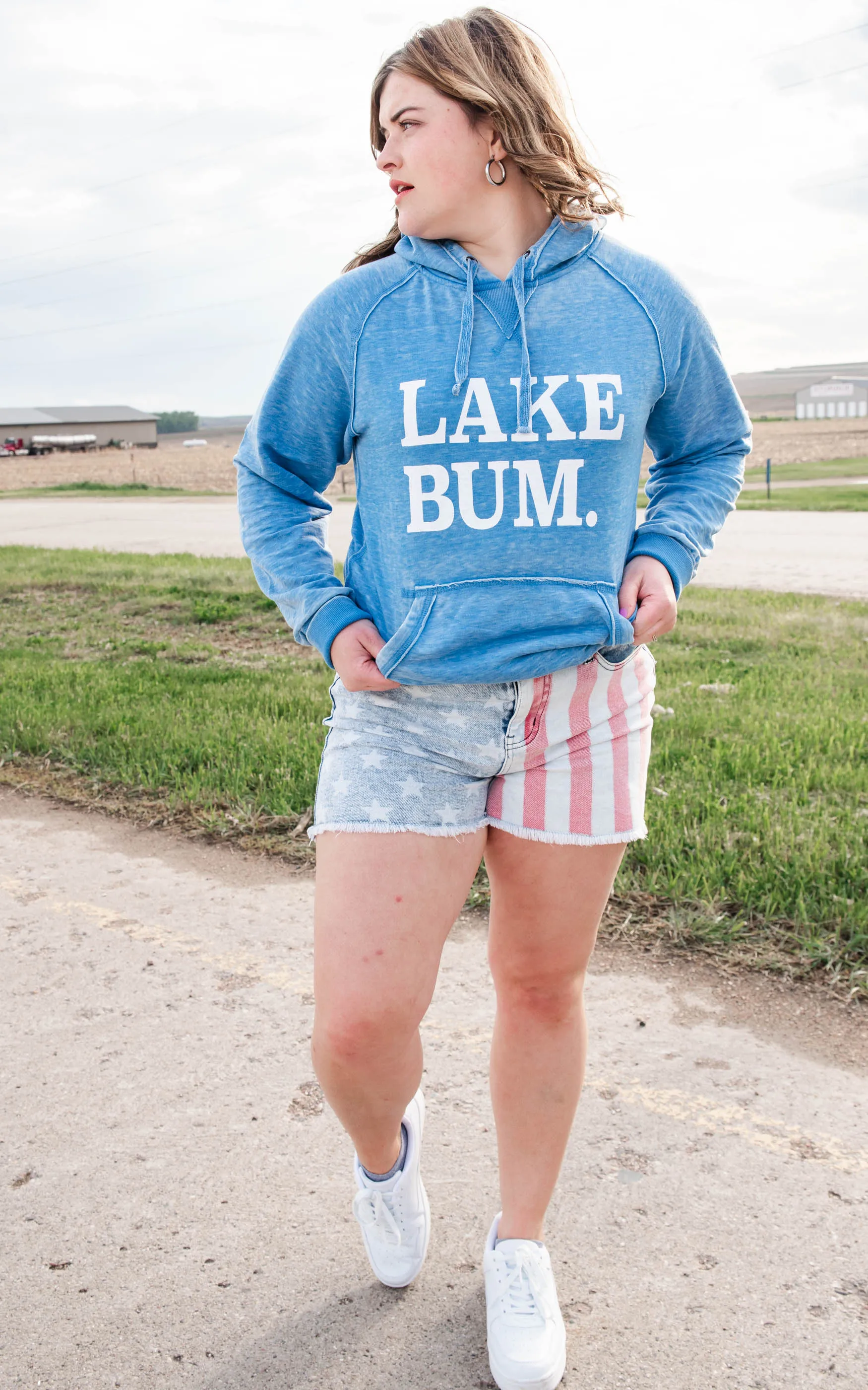 (LIMITED EDITION ) Lake Bum Hoodie 8915 - Blue**