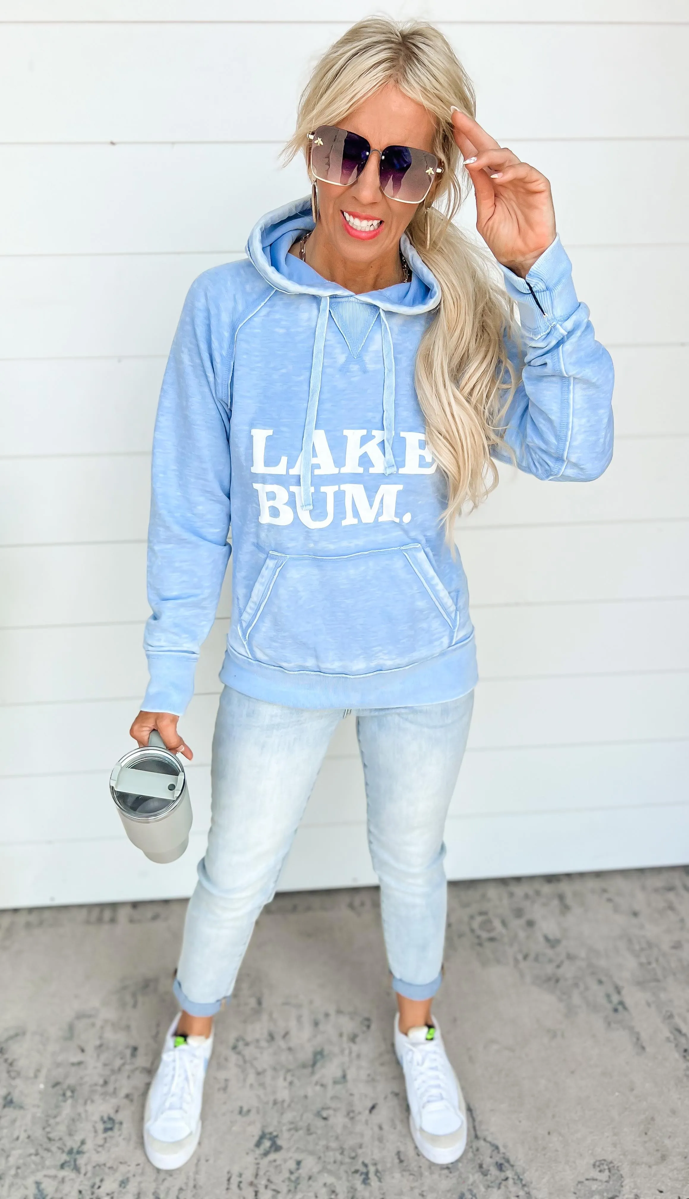 (LIMITED EDITION ) Lake Bum Hoodie - Chambray**