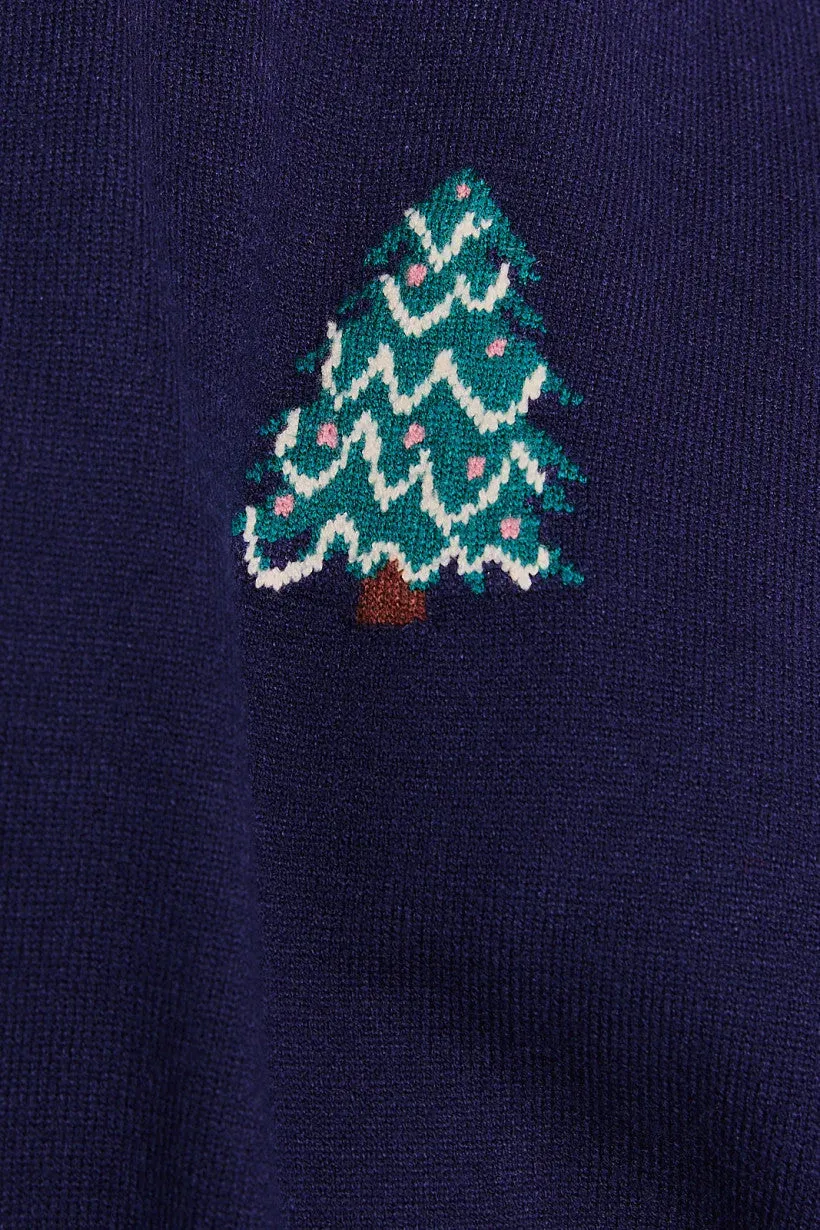 LONG SLEEVE CREW NECK CHRISTMAS TREE SWEATER