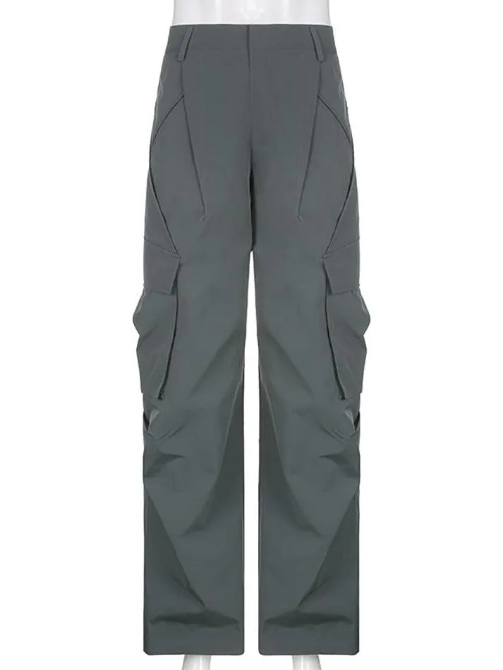 Low Waist Wide Leg Cargo Pants