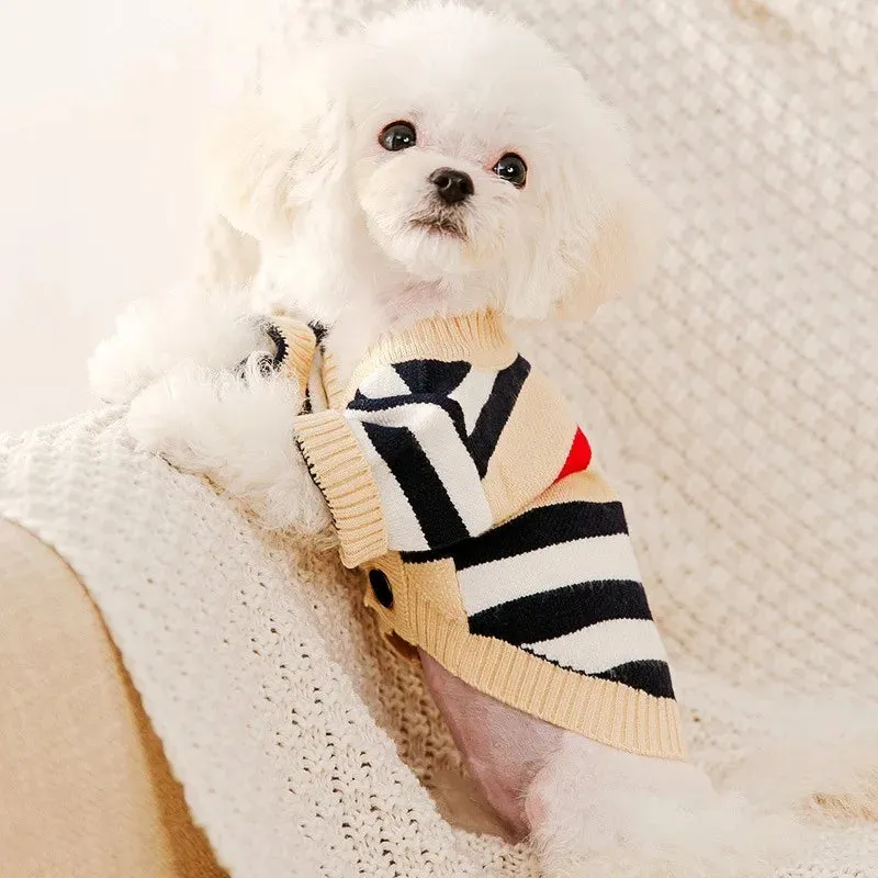 Luxury Striped Sweater for Small Pets - Chihuahua, Bichon Frise, and Cats