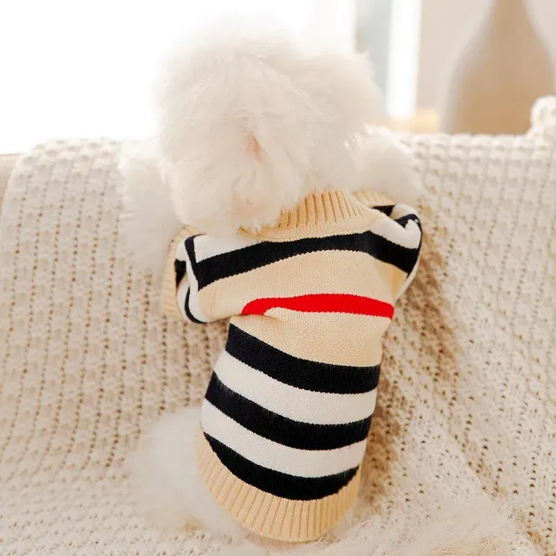 Luxury Striped Sweater for Small Pets - Chihuahua, Bichon Frise, and Cats