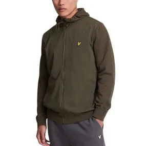 Lyle & Scott Hybrid Zip-Up Olive Green Hoodie