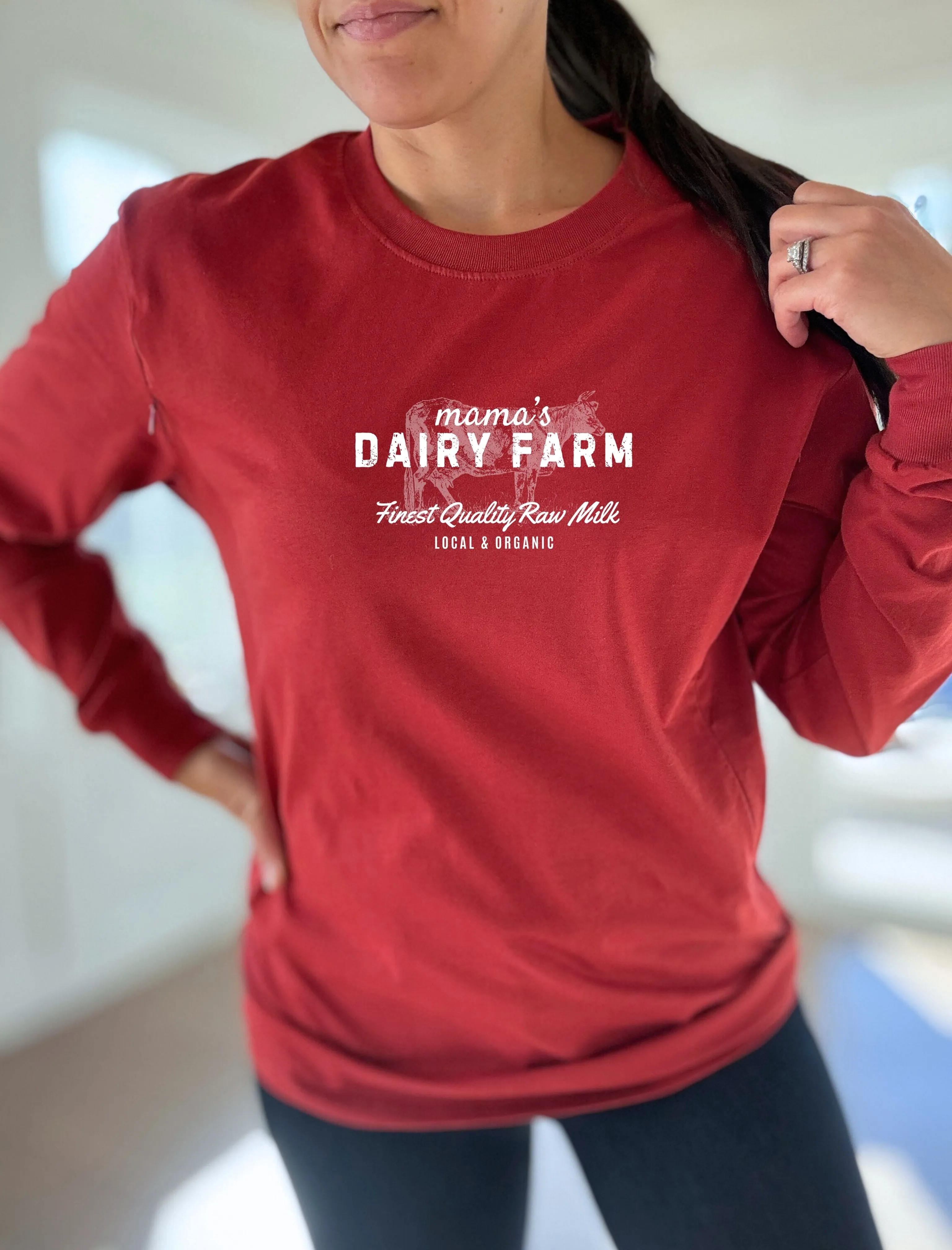 Mama's Dairy Farm Finest Quality Long Sleeve Comfort Tee