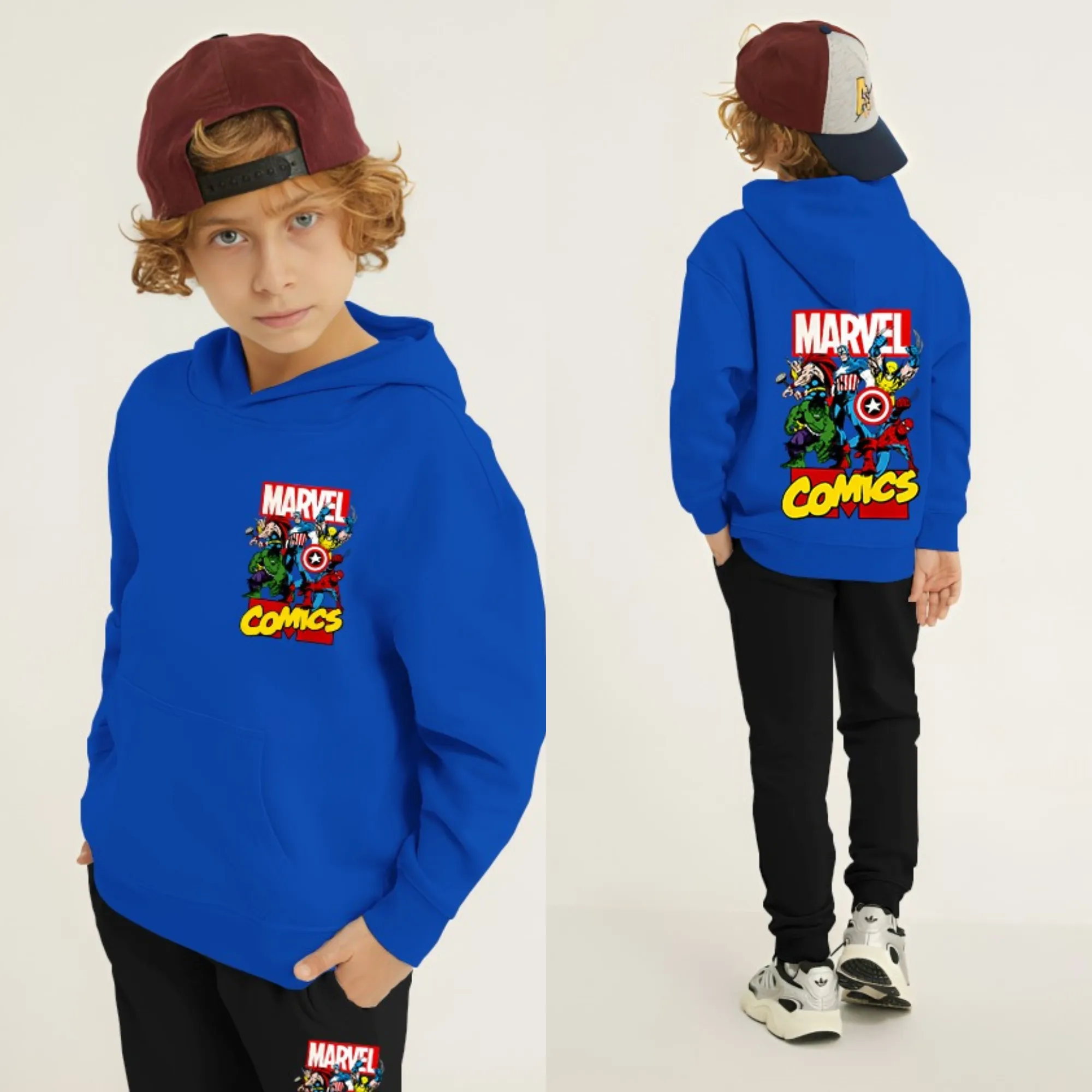 Marvel Comic Printed Kids Hoodie Set