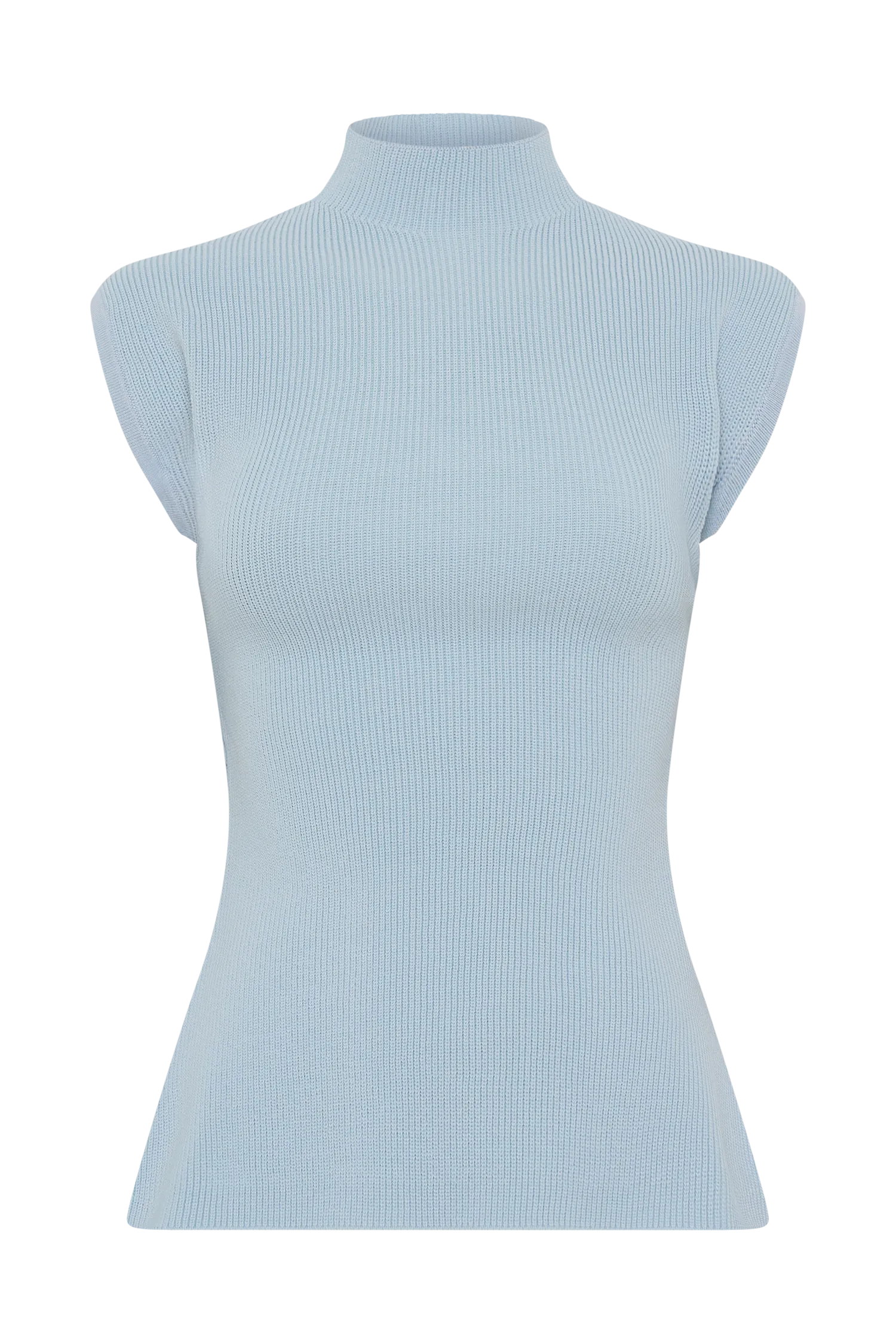 Maxine Knit Open Back Top - Light Blue