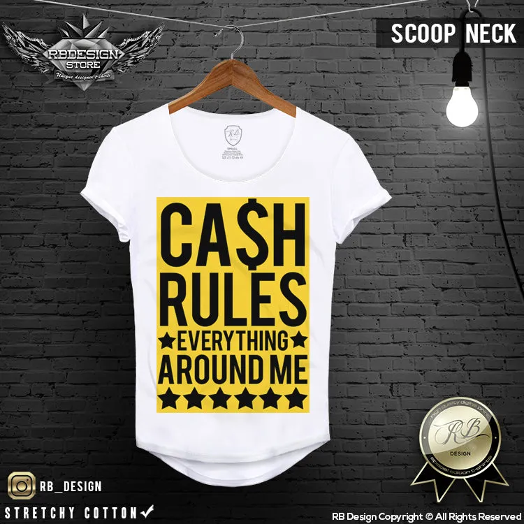 Mens T-shirt Cash Rules Everything Around Me Funny Saying Tee MD562