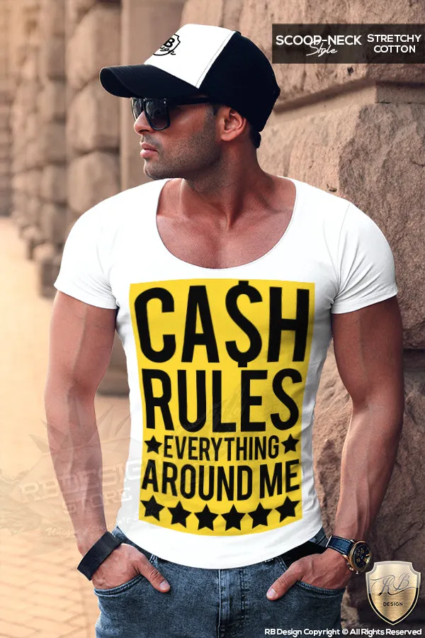 Mens T-shirt Cash Rules Everything Around Me Funny Saying Tee MD562