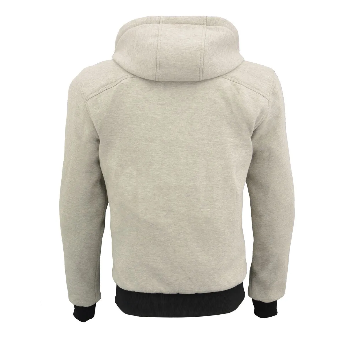 Milwaukee Leather MPM1788 Men's Silver CE Approved Armored Riding Hoodie Sweater with Aramid by DuPont Fibers