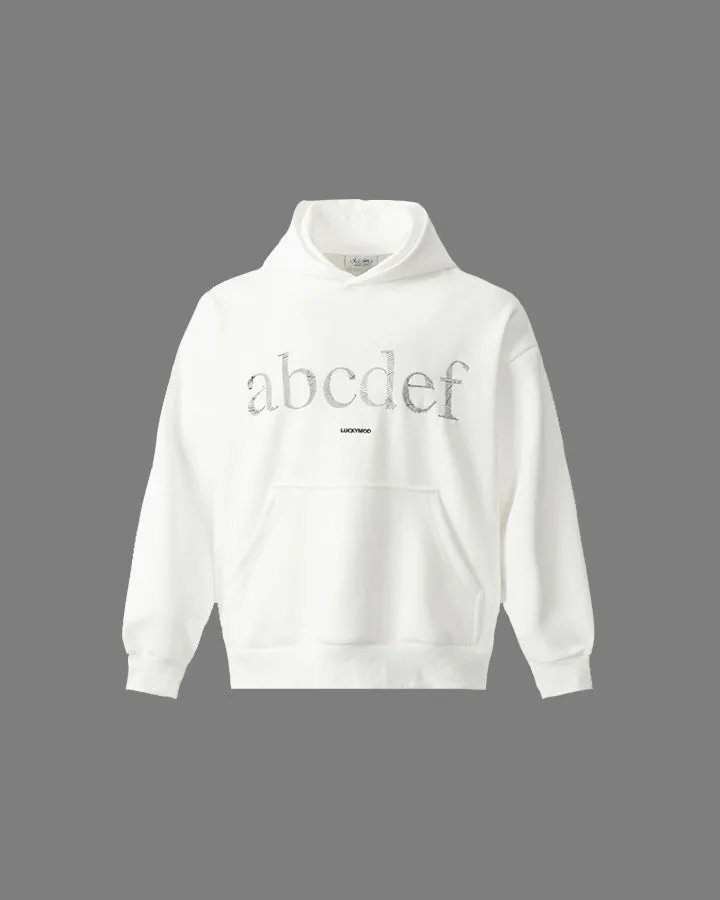 Minimalist Embroidered Letter Hoodie