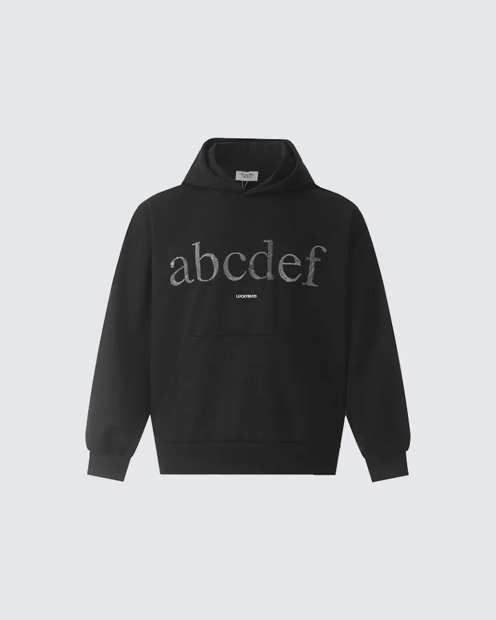 Minimalist Embroidered Letter Hoodie