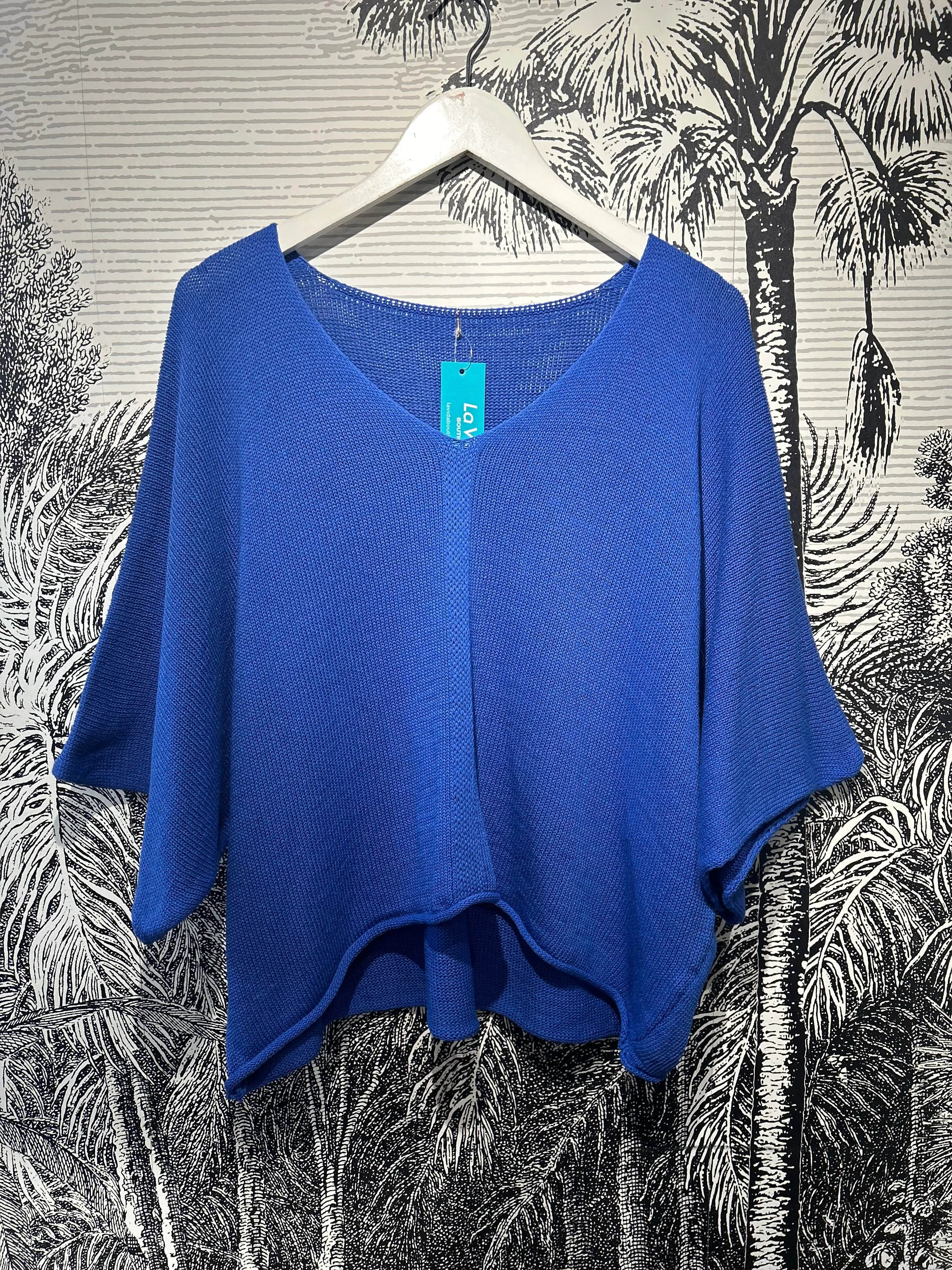 Molly Fine Knit Shorter Sleeve Batwing Top