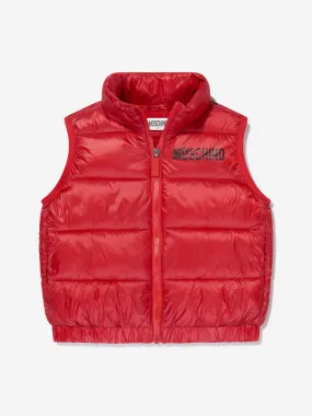 Moschino Kids Padded Gilet in Red