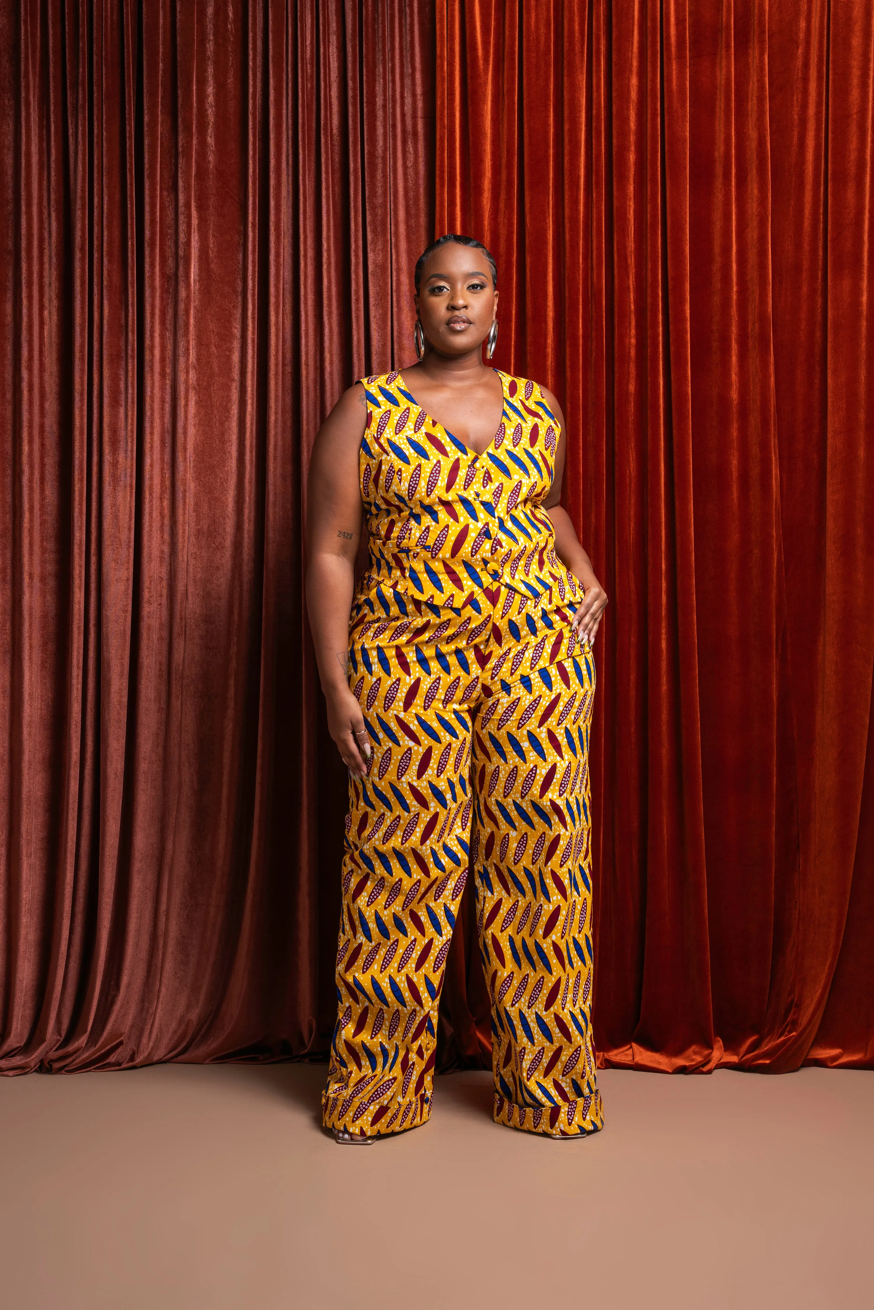 MOYIN African Print high waist trousers ( 3 LENGTH)