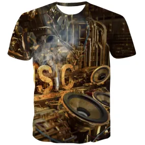 Music T shirts Men Instrument T-shirts 3d Retro T-shirts Graphic Electronic Tshirts Cool