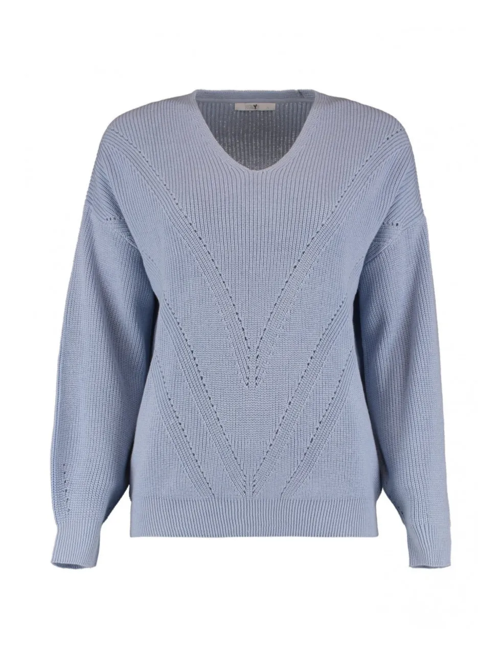 Nia Soft Blue Chevron Knit Jumper