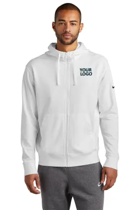 Nike Club Fleece Custom Zip Hoodies, White