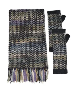 Noelle Women's Alpaca Scarf and Fingerless Glove Set