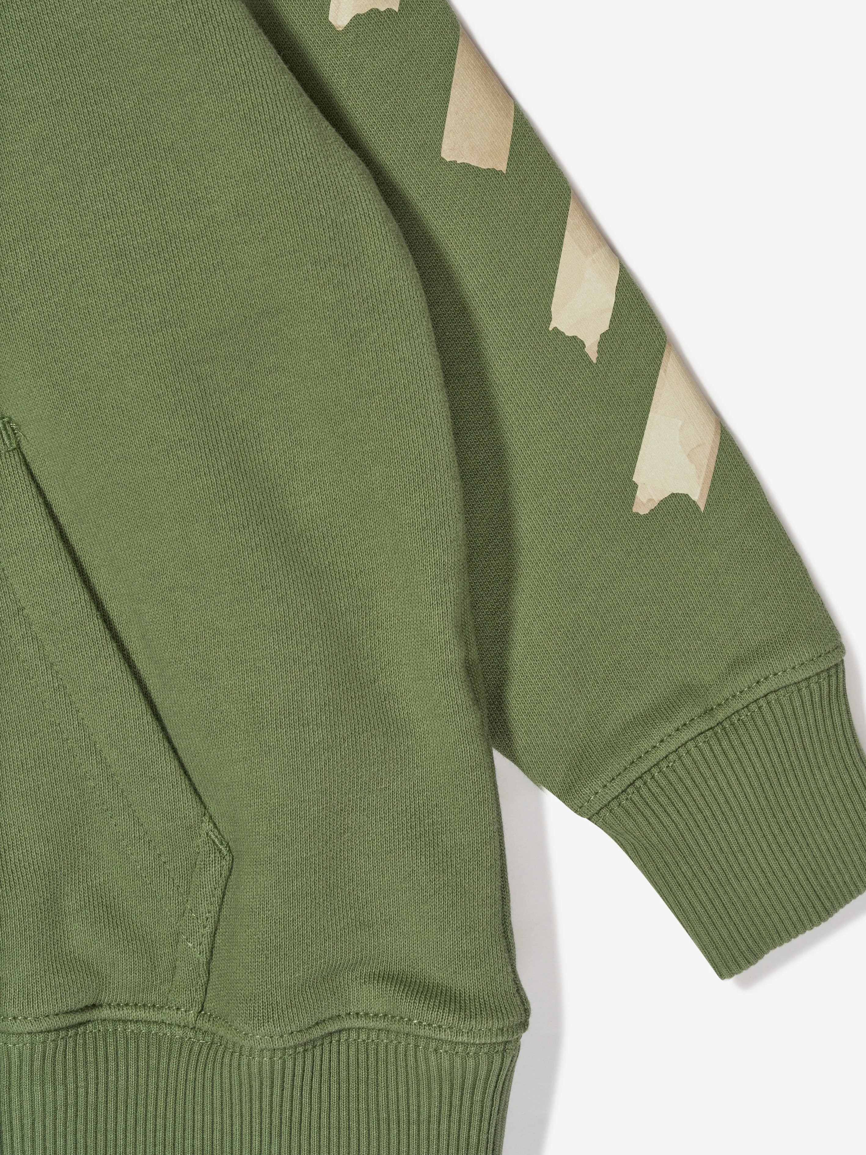 Off-White Boys Paper Tape Arrow Hoodie in Green