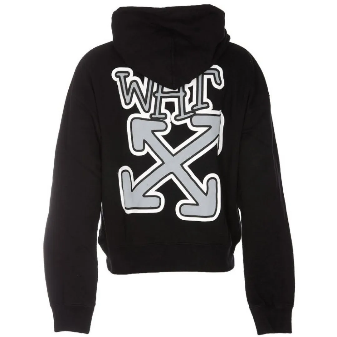 Off-White Carlos Arrow Logo Black Oversized Fit Hoodie