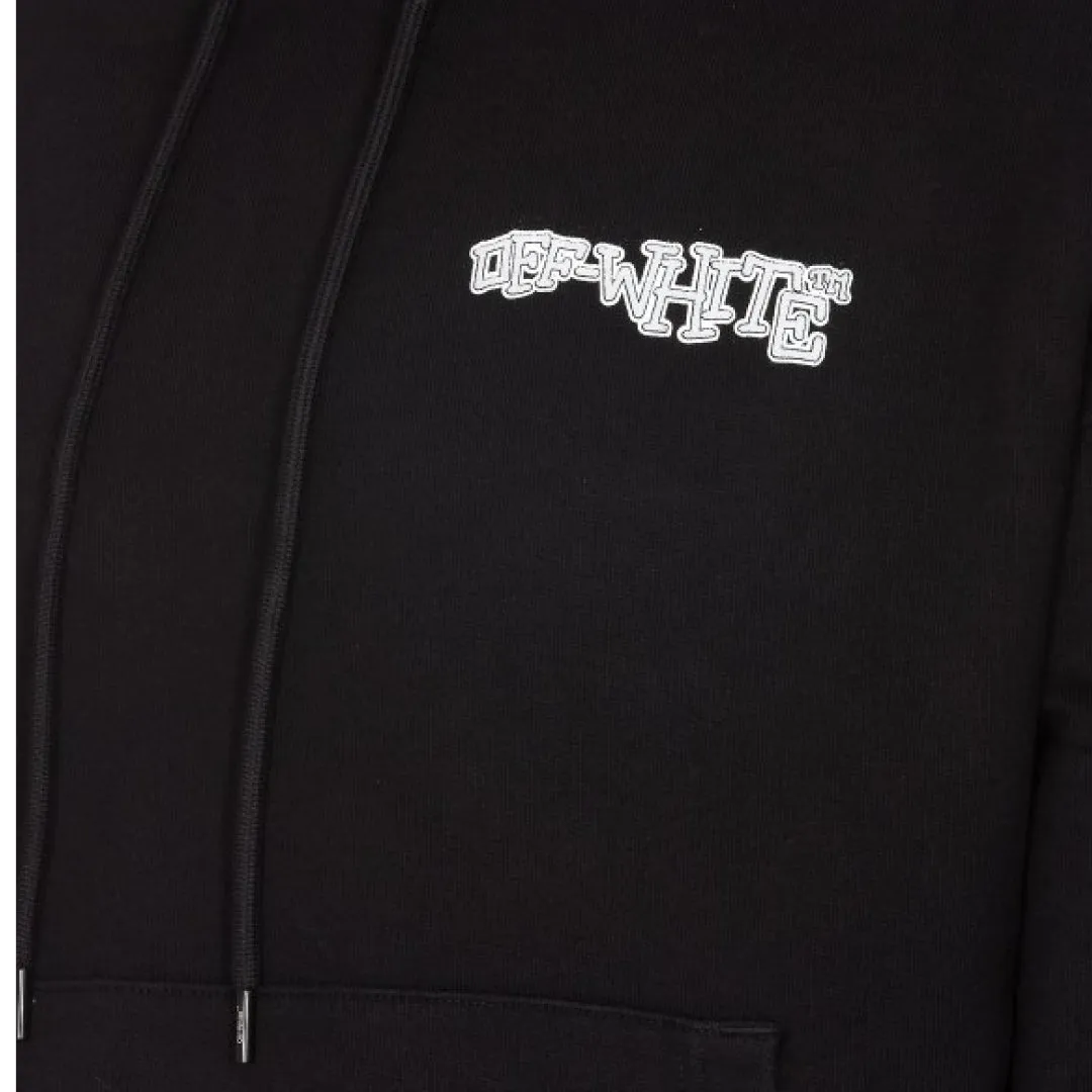 Off-White Carlos Arrow Logo Black Oversized Fit Hoodie