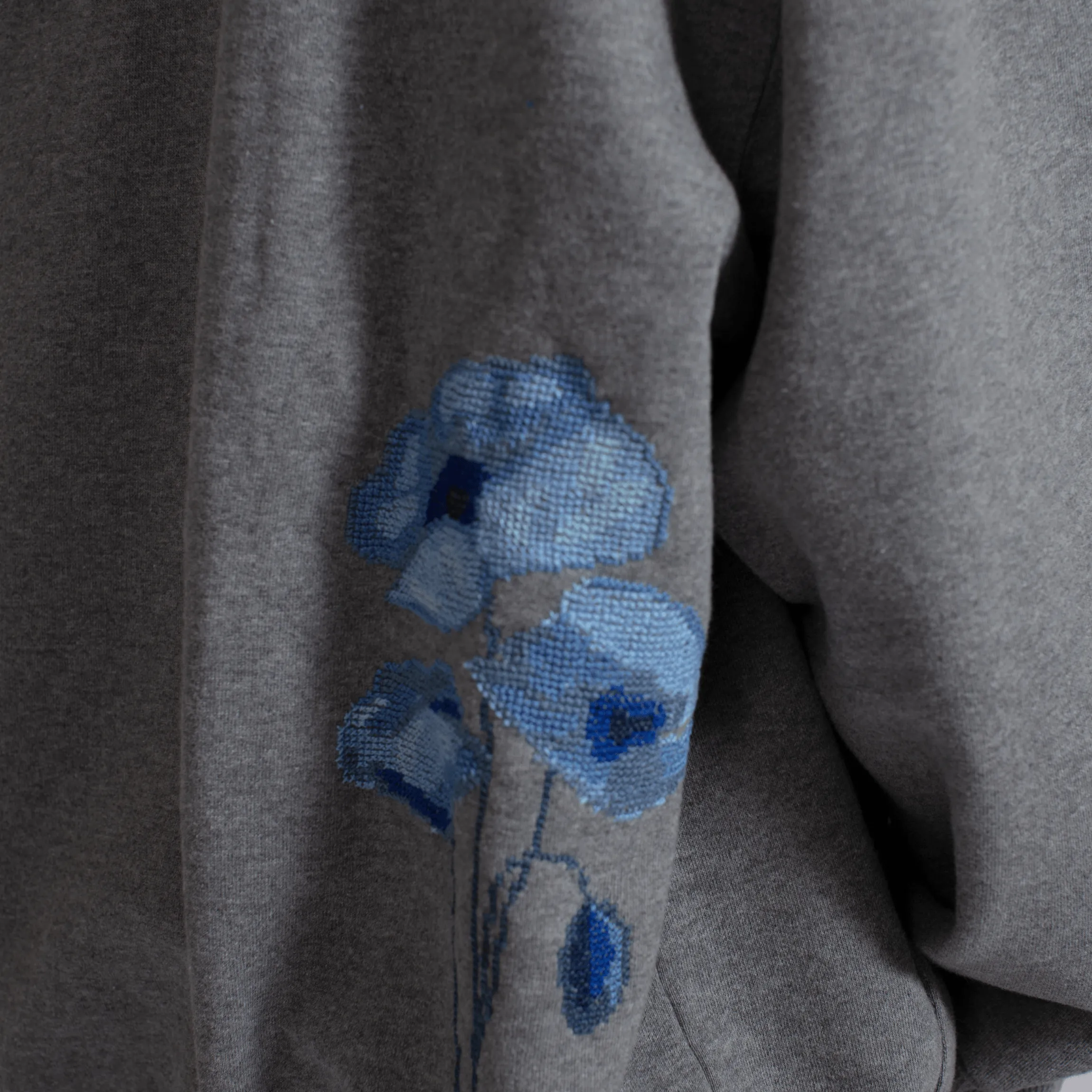 ORGANIC COTTON HOODIE GRAY POPPY