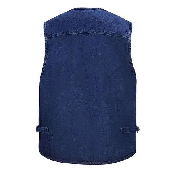 Outdoor Multi-pocket Denim Vest