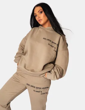 Oversized Text Detail Hoodie Elm