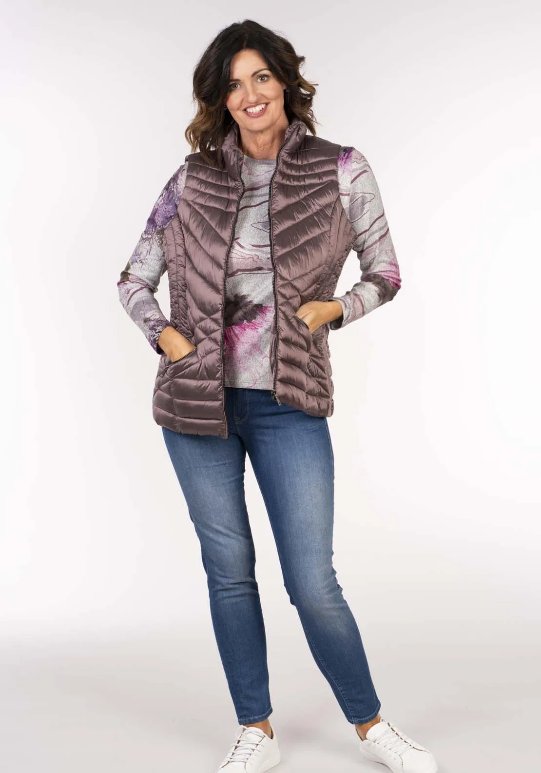 Padded Gilet - Plum