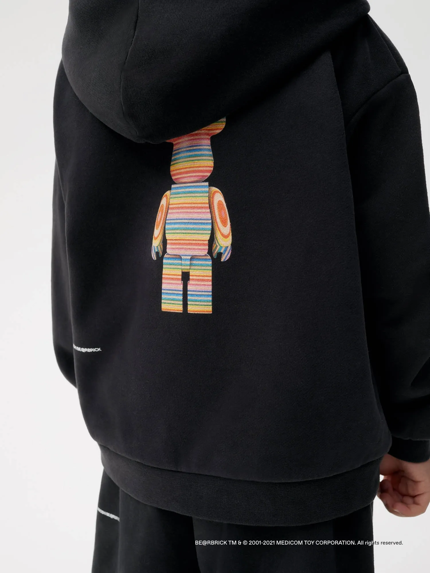 Pangaia x Haroshi BE@RBRICK™ Kids Hoodie—black