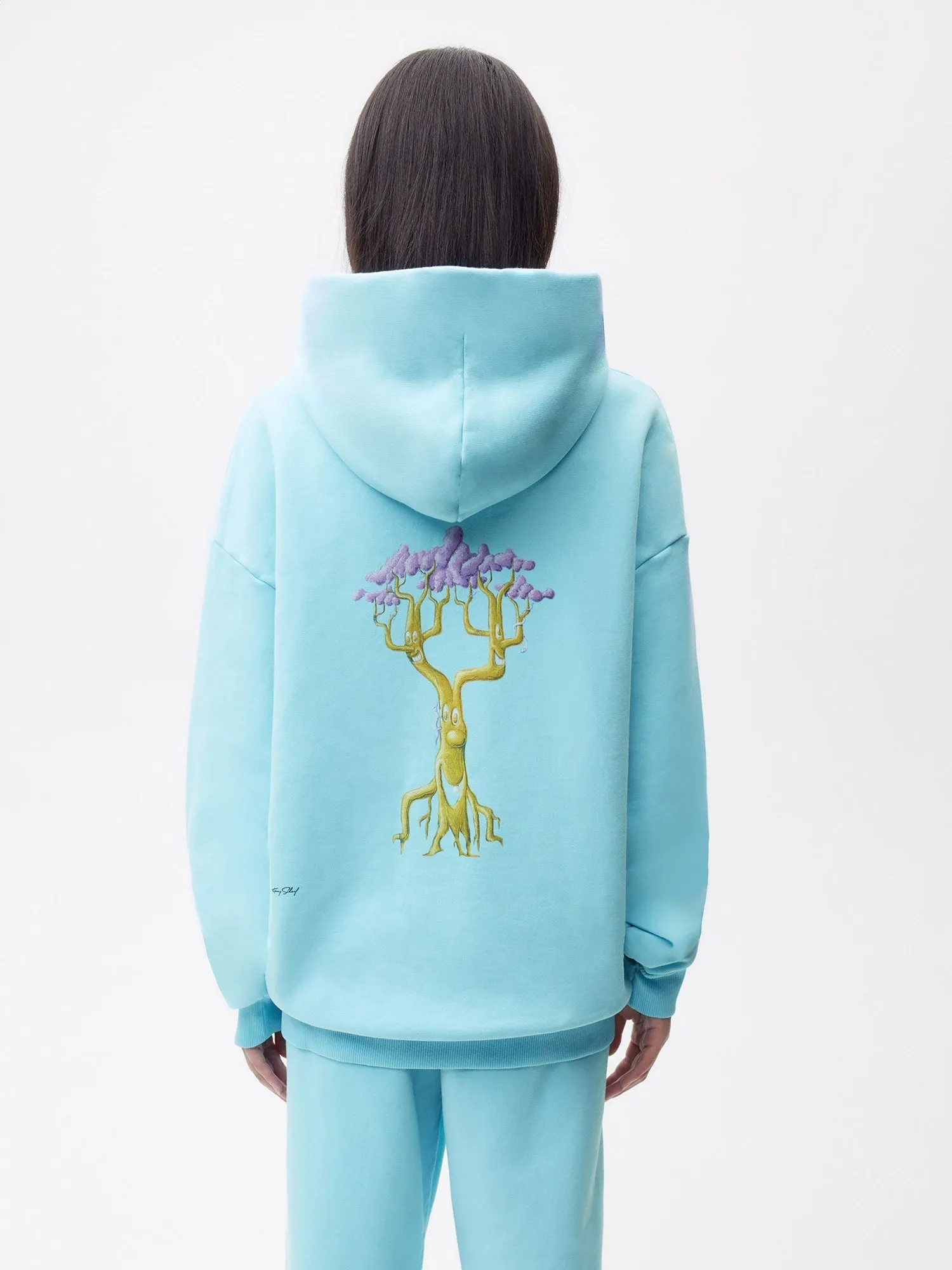 PANGAIA x Kenny Scharf Signature Hoodie—celestial blue