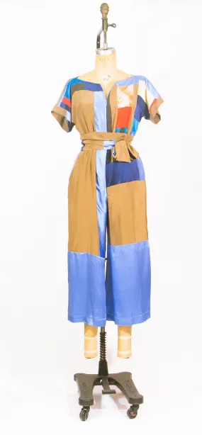 Patchwork Silk Jumpsuit