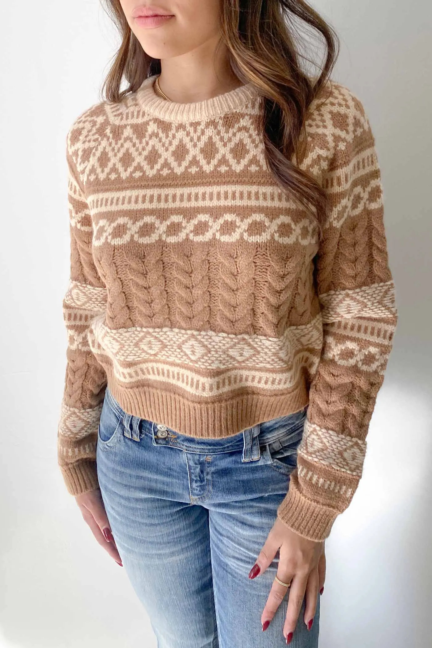 Patterned Knit Sweater