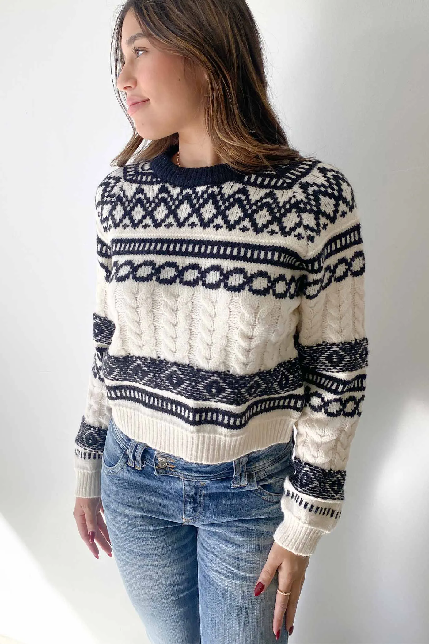 Patterned Knit Sweater