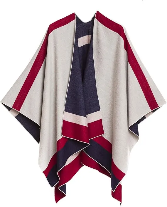 Pearl Navy Luxurious Knit Sweater Poncho Cardigan