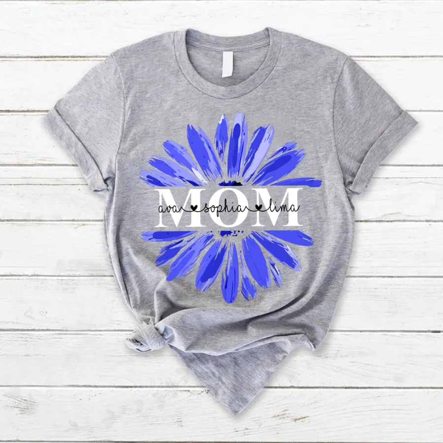 Personalized nana with grandkids daisy color T-Shirt, Mother's Day Gift Shirt