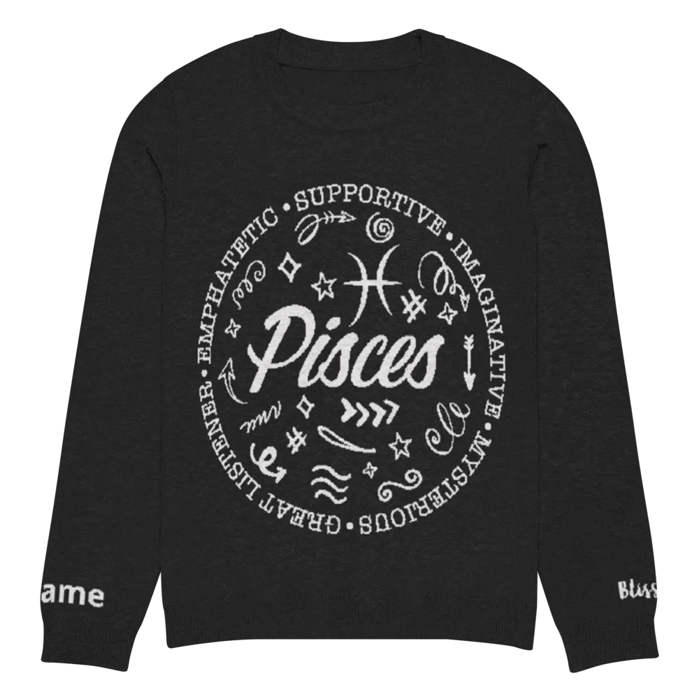 Pisces Zodiac Personalized Knit Sweater