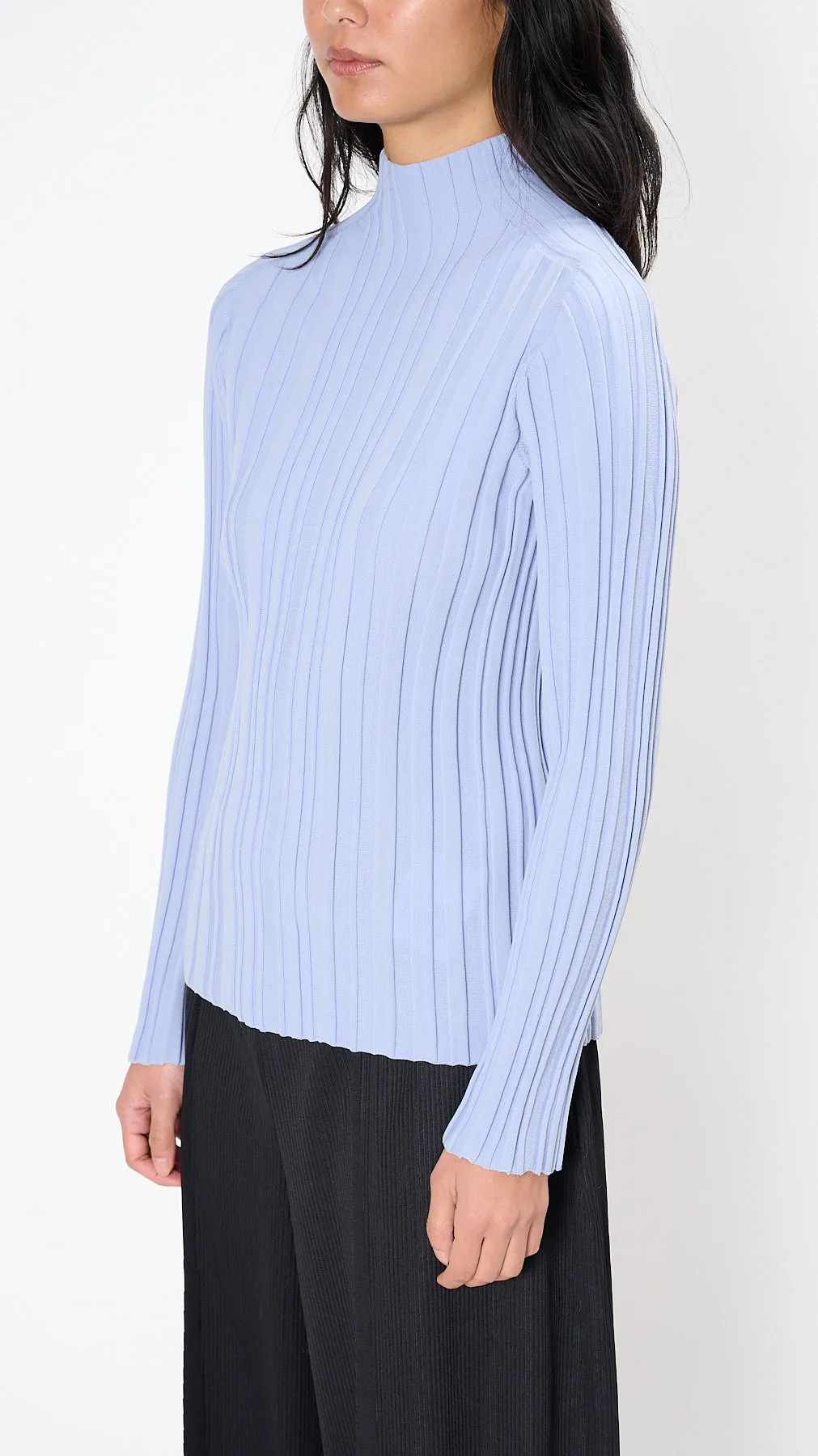 Planet Knit Top in Light Blue