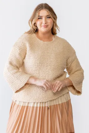 Plus Size Heavy Textured Knit Long Sleeve Sweater /3-2-1