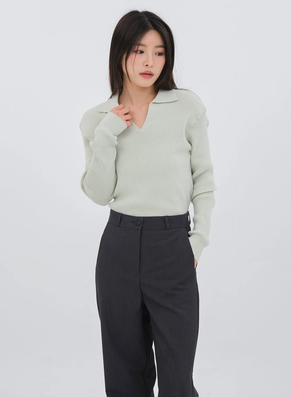 Polo Knit Top OM17