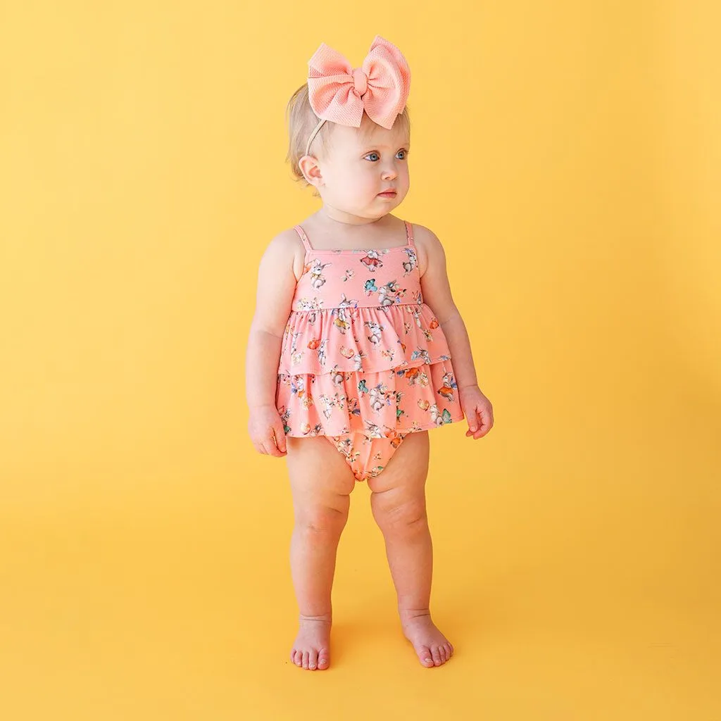 Posh Peanut Ruffle Spaghetti Romper - Betty