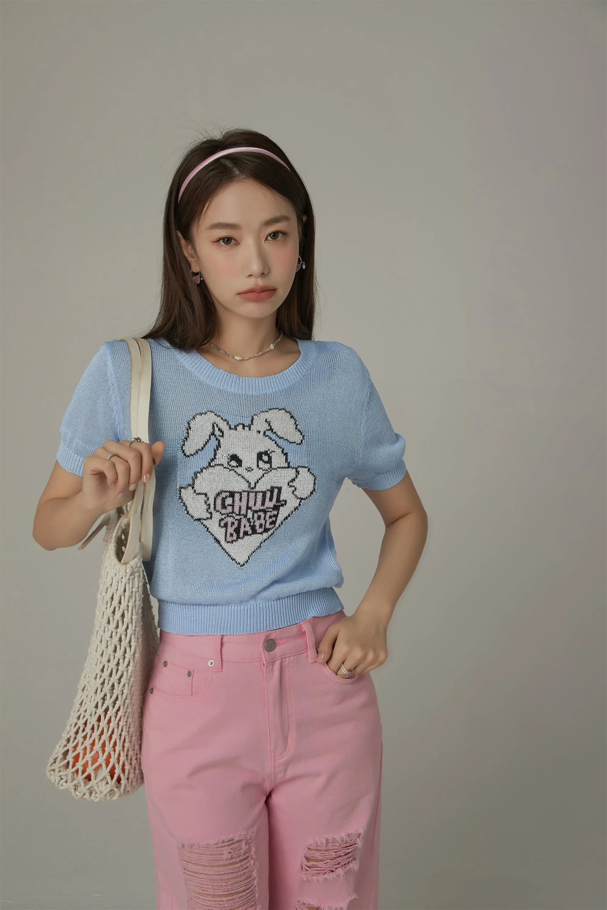 Rabbit Cropped Knit Top