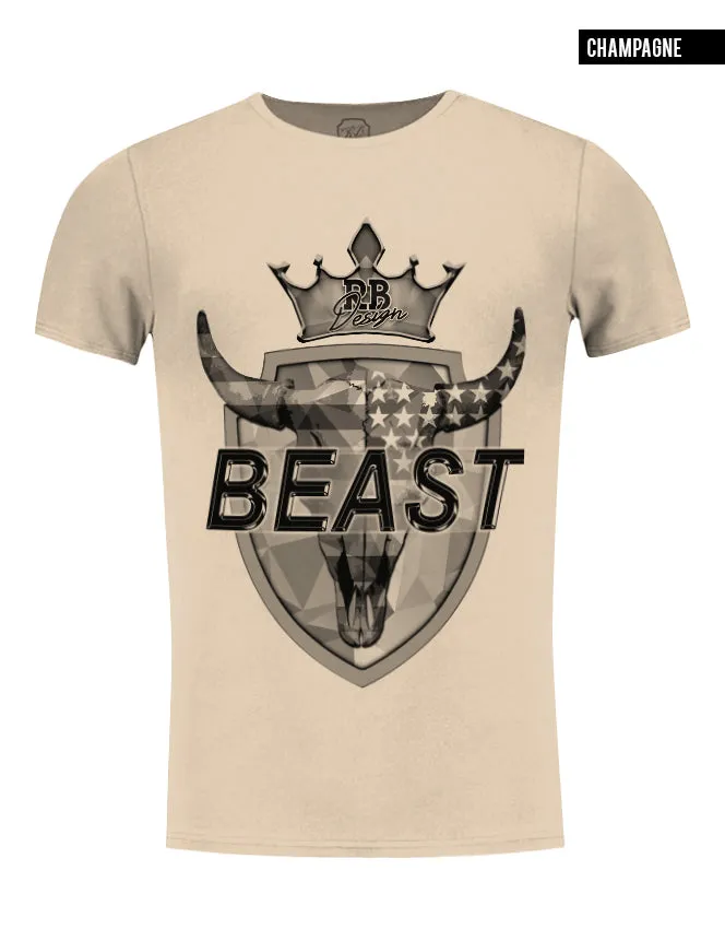 RB Design Men's T-shirt BEAST Muscle Fit Scoop Neck Premium Tees / Color Option / MD719