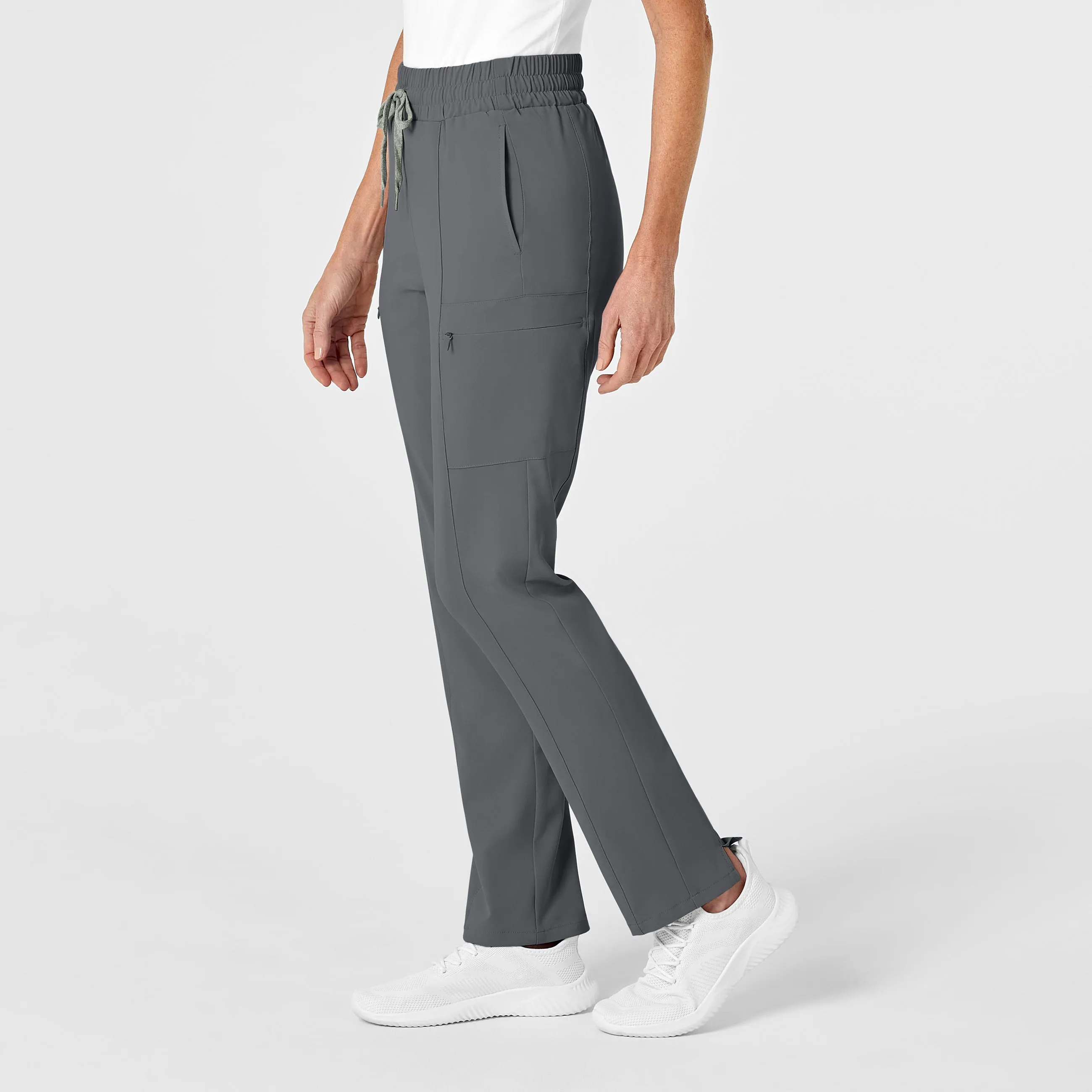 RENEW Women's High Waist Slim Leg Scrub Pant - Pewter