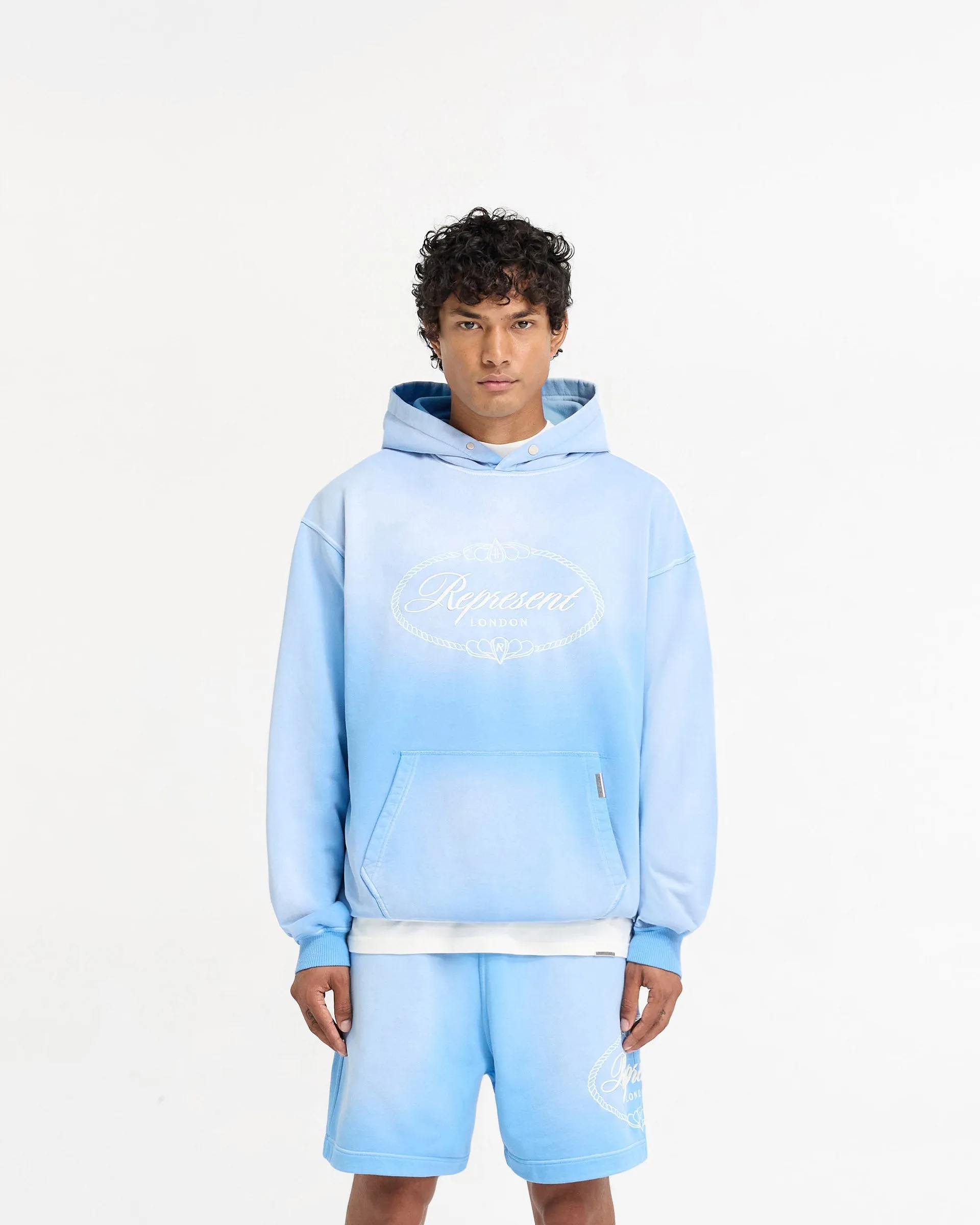 Represent X Harrods Crest Hoodie - Cloud Blue