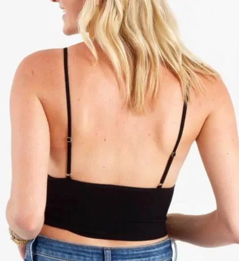 RIBBED KNIT BRALETTE (BLACK)