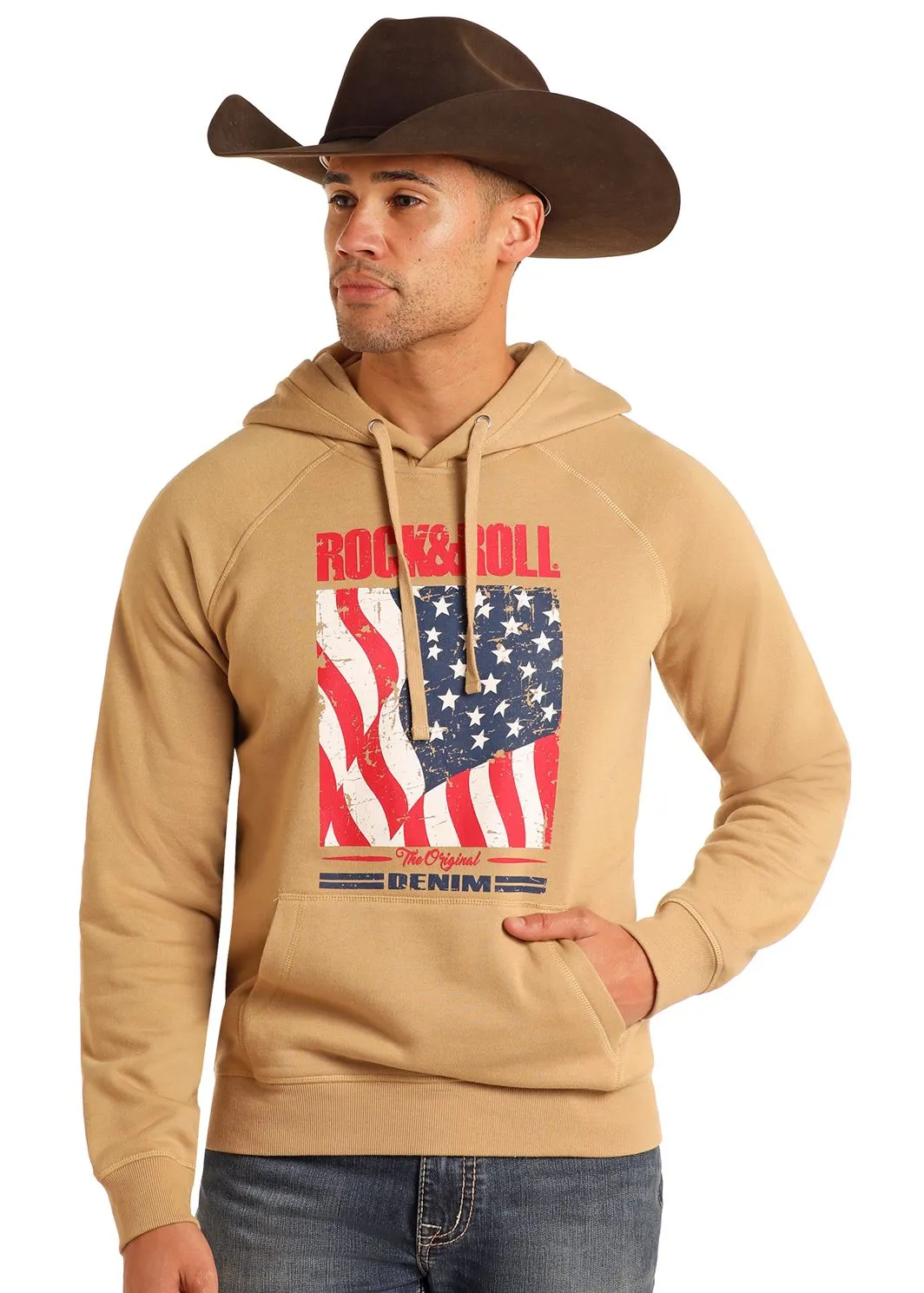 Rock & Roll USA Flag Graphic Hoodie